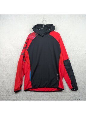 Reebok Challenge Hoodie Cross-Fit Gym Tech Pro Running Black / Red Men Sz L